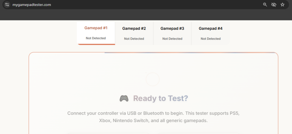 How to test controller on mygamepadtester.com