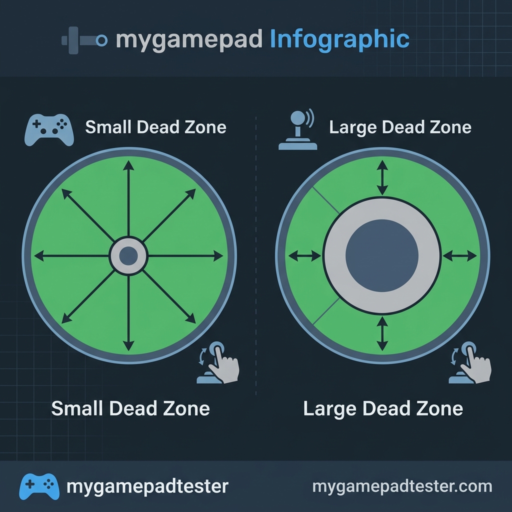 Diagram showing how controller dead zone threshold affects joystick input registration